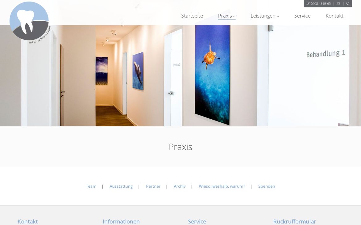 Webdesign-Referenz mein-zahnarzt.ruhr – Praxen