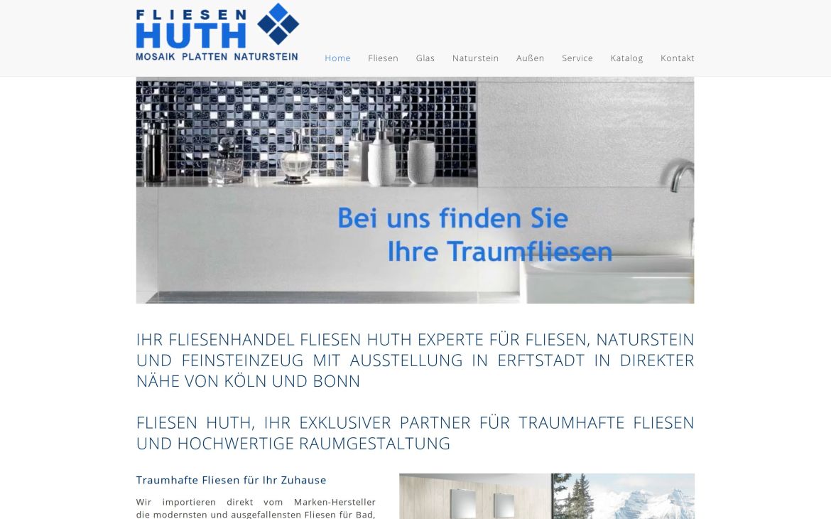 Webdesign-Referenz fliesen-huth.de – Bau & Handwerk
