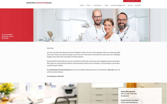 Screenshot der Webseite die3zahnaerzte.com