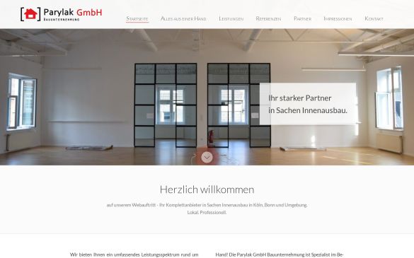 Webdesign-Referenz bauunternehmen-parylak.de – Bau & Handwerk