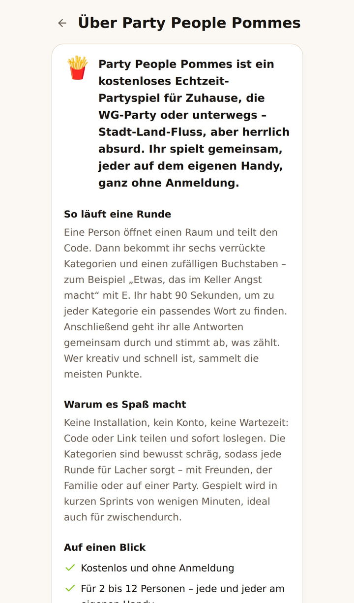 Web design reference party-people-pommes.de – Own projects