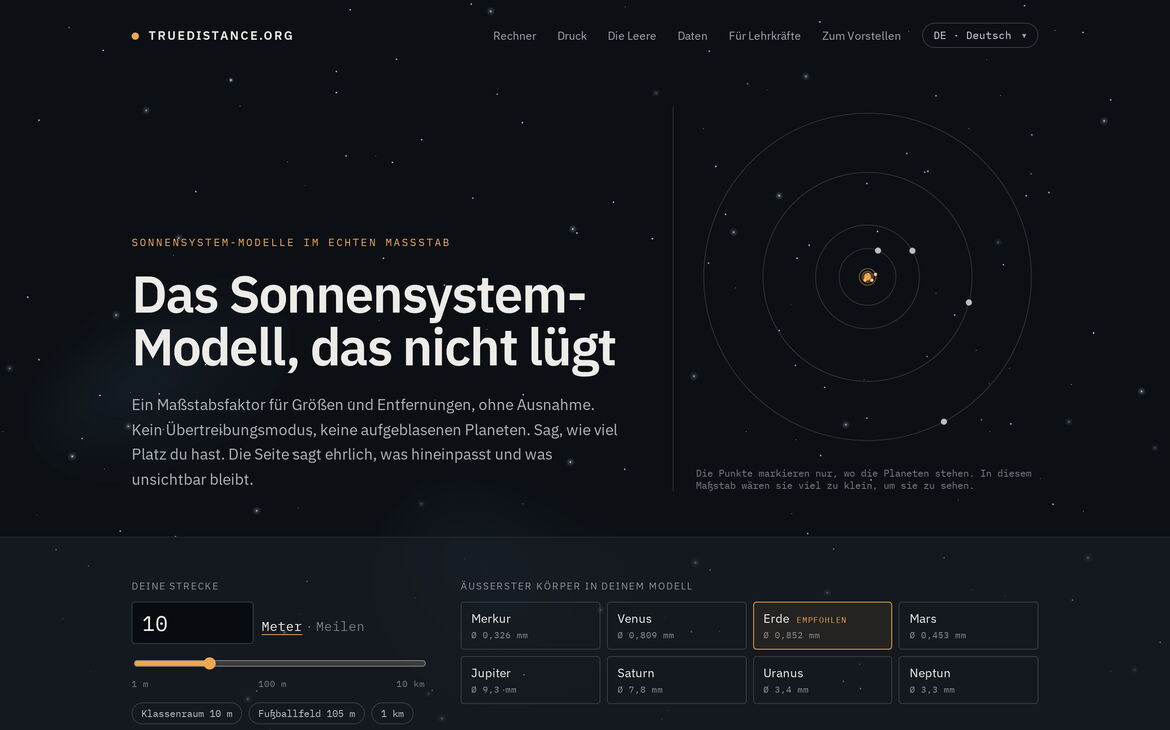Web design reference truedistance.org – Own projects
