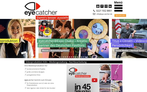 Webdesign-Referenz eye-catcher.de – Foto, Film & Video