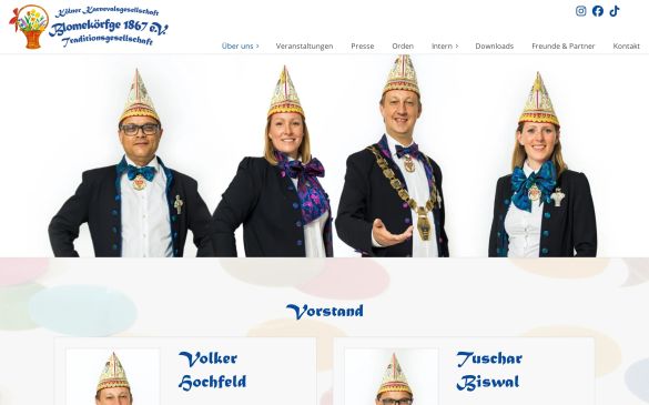 Webdesign-Referenz blomekoerfge.de – Vereine & Institutionen