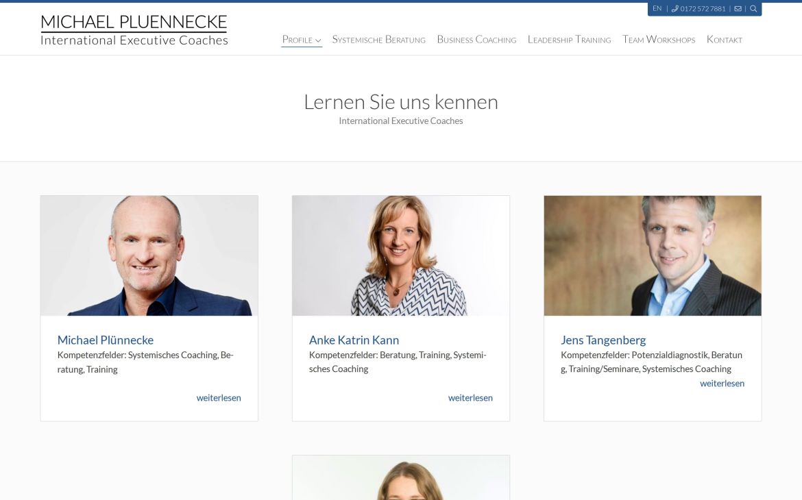Webdesign-Referenz michaelpluennecke.com – Coaching & Training