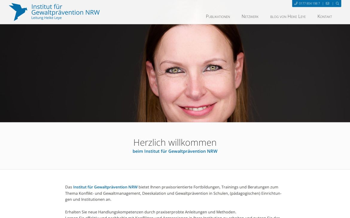 Webdesign-Referenz institut-fuer-gewaltpraevention-nrw.de – Coaching & Training