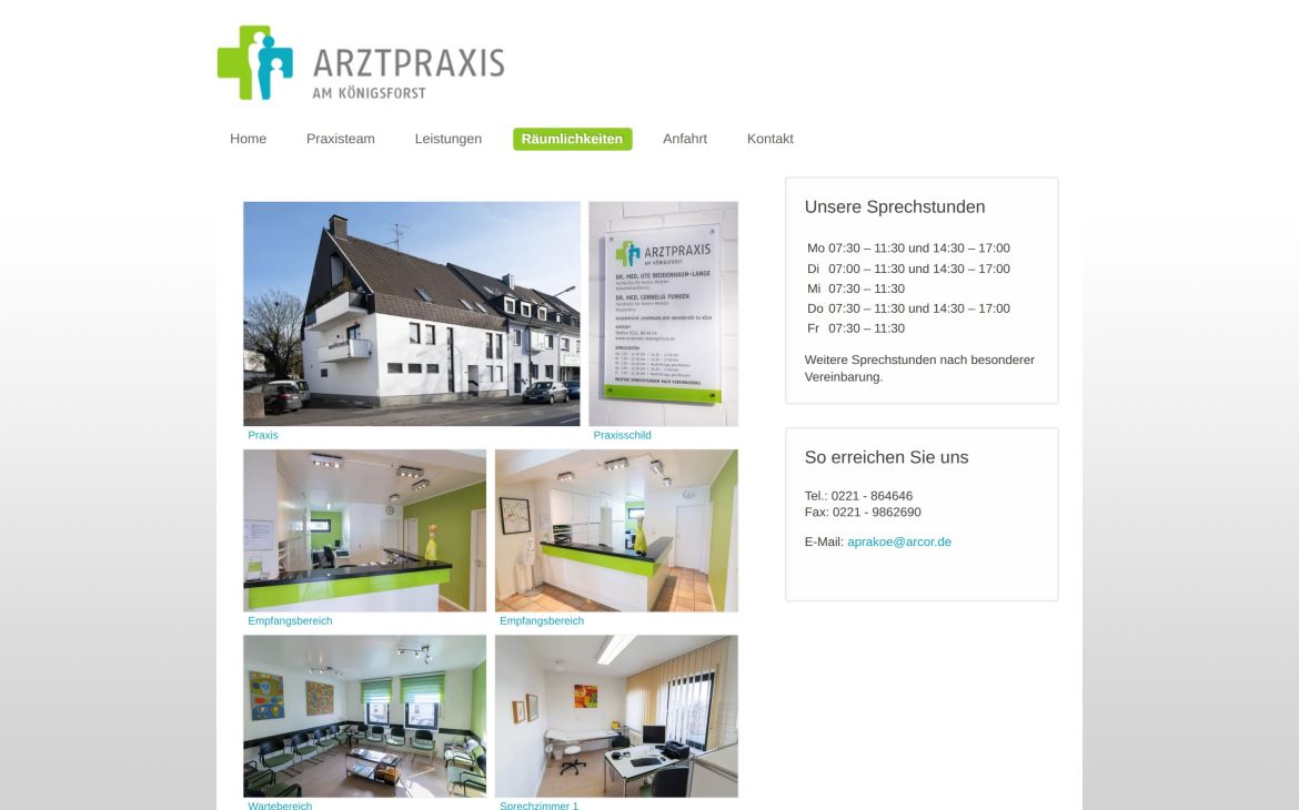 Webdesign-Referenz arztpraxis-koenigsforst.de – Praxen