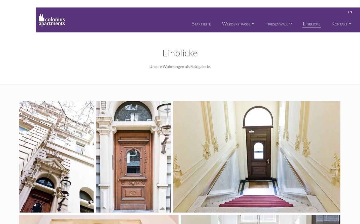 Fotogalerie „Einblicke“ auf colonius-apartments.com