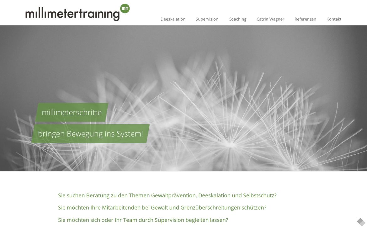 Webdesign-Referenz millimetertraining-beratung.de – Coaching & Training