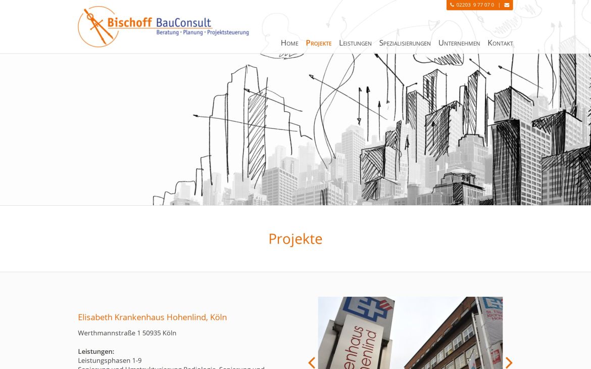 Webdesign-Referenz bischoff-bauconsult.de – Bau & Handwerk