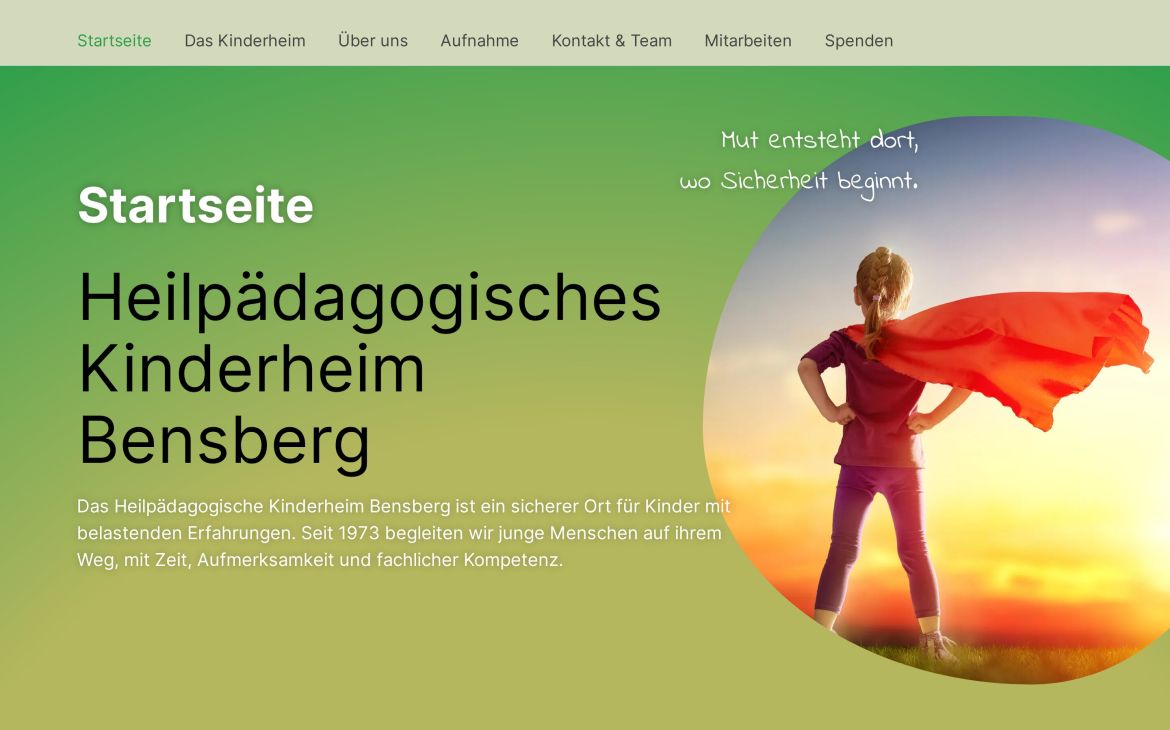 Webdesign-Referenz kinderheim-bensberg.de – Vereine & Institutionen