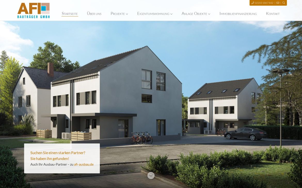 Webdesign-Referenz afi-bautraeger.de – Bau & Handwerk