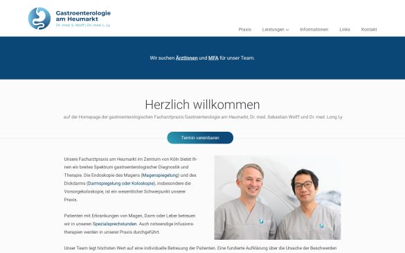 Webdesign-Referenz gastroenterologie-am-heumarkt.de – Praxen