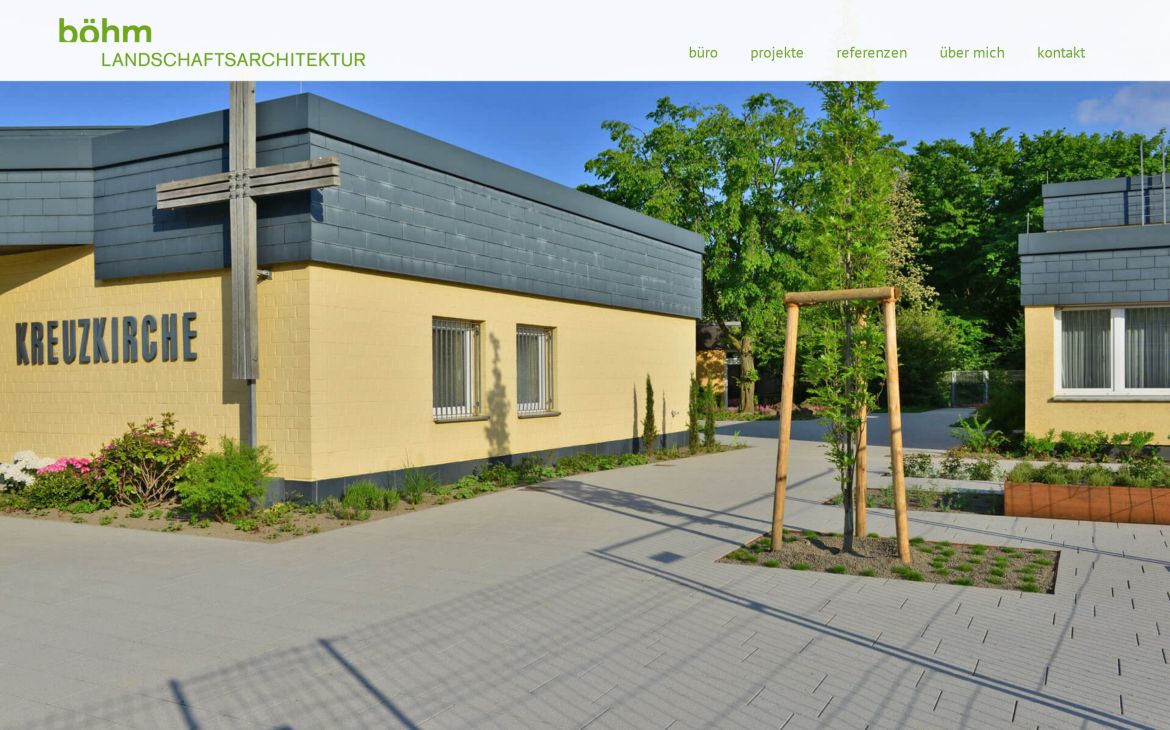Webdesign-Referenz boehm-landschaftsarchitektur.de – Bau & Handwerk