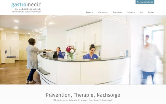 Webdesign-Referenz gastromedic.de – Praxen