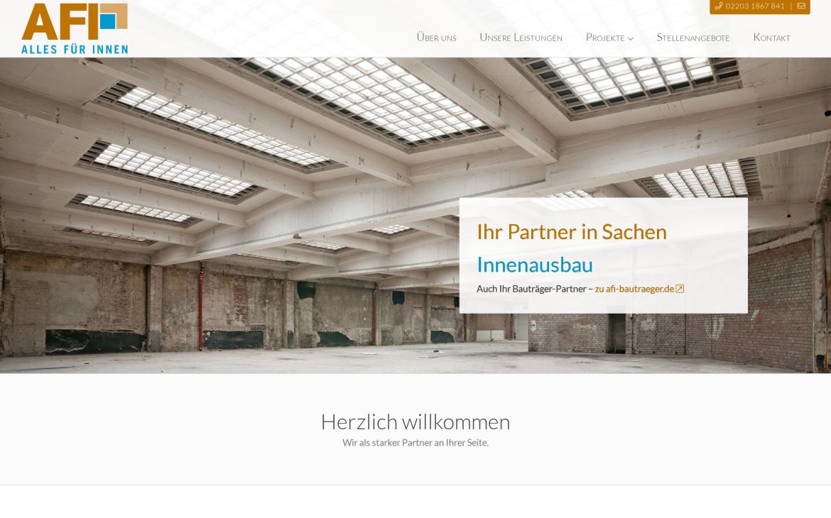 Webdesign-Referenz afi-ausbau.de – Bau & Handwerk