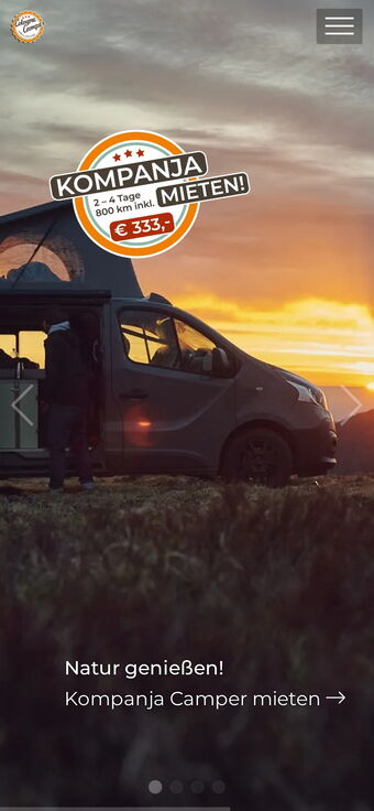 Screenshot der Webseite colognecamper.com auf dem Smartphone
