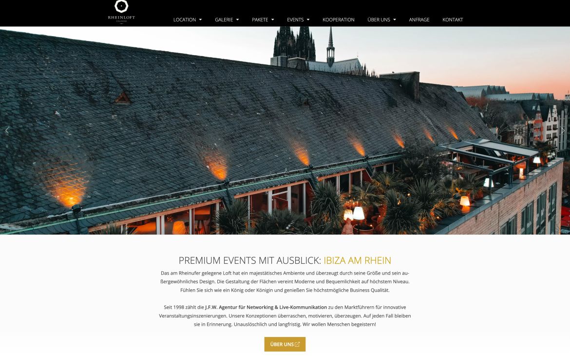 Webdesign-Referenz rheinloft-cologne.com – Kultur & Event