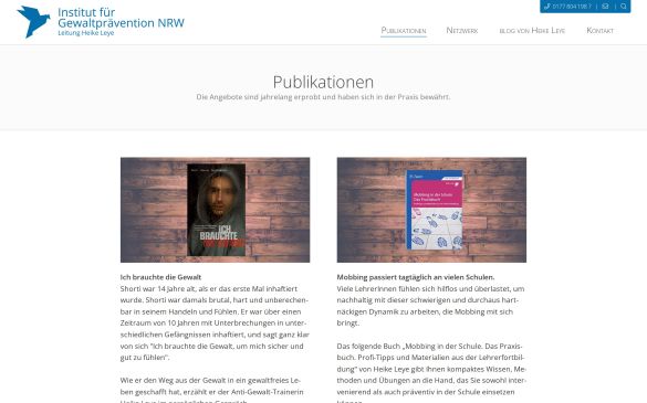 Webdesign-Referenz institut-fuer-gewaltpraevention-nrw.de – Coaching & Training