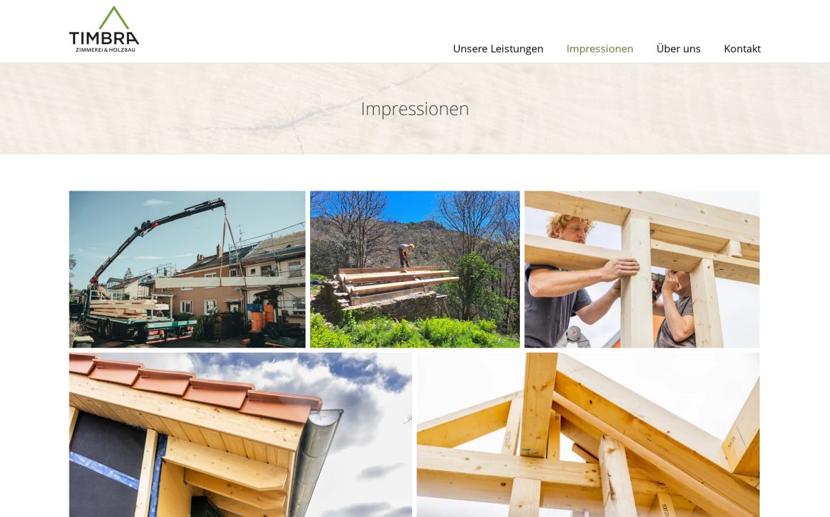 Webdesign-Referenz zimmerei-timbra.de – Bau & Handwerk