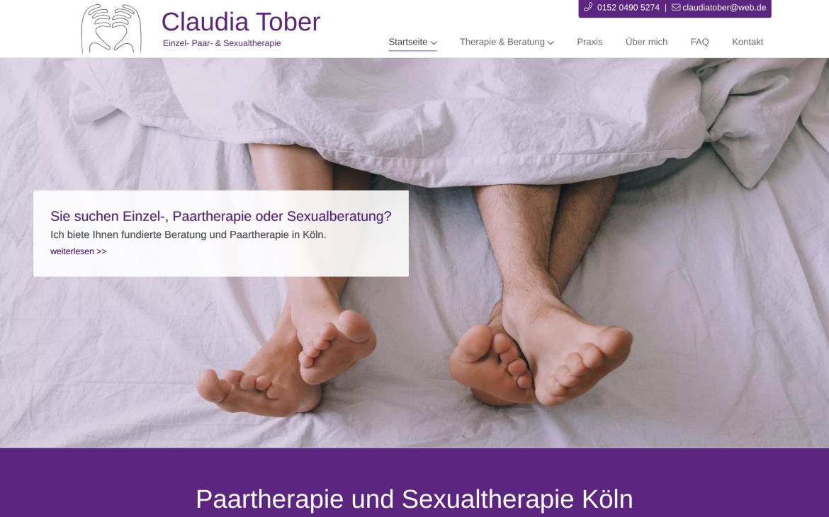 Webdesign-Referenz paartherapie-koeln.net – Praxen