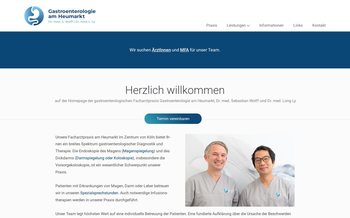Webdesign-Referenz gastroenterologie-am-heumarkt.de – Praxen