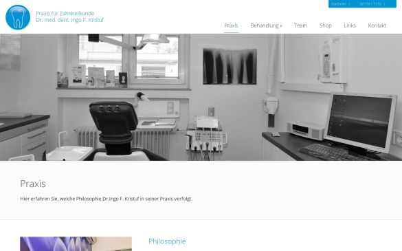 Webdesign-Referenz dr-kristuf.de – Praxen