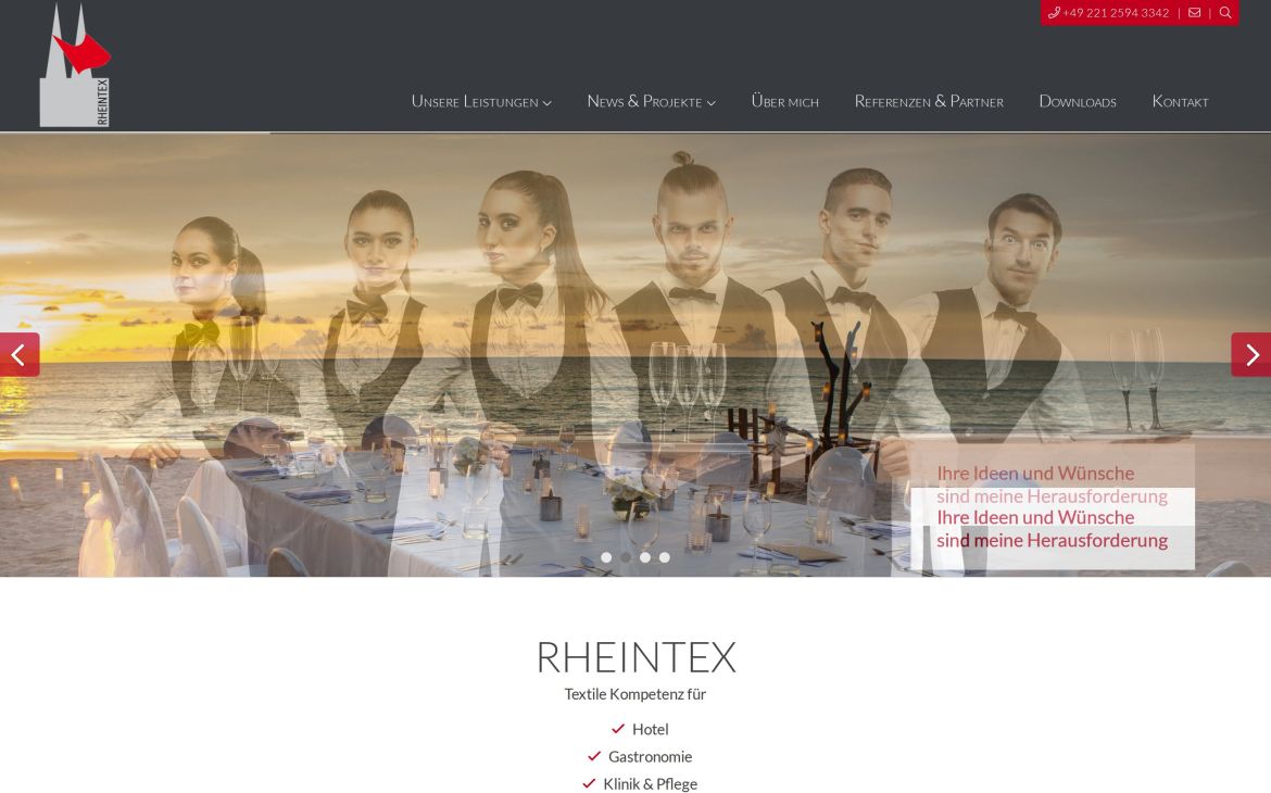 Webdesign-Referenz rheintex.de – Shops
