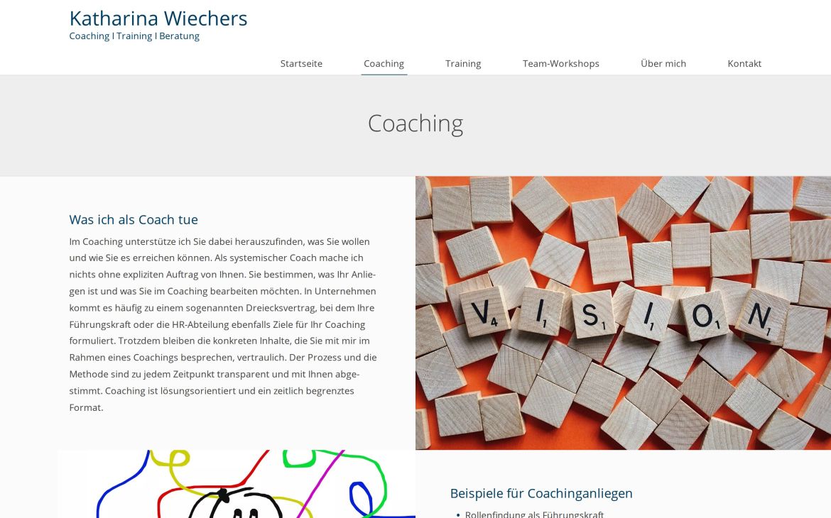 Webdesign-Referenz katharinawiechers.de – Coaching & Training