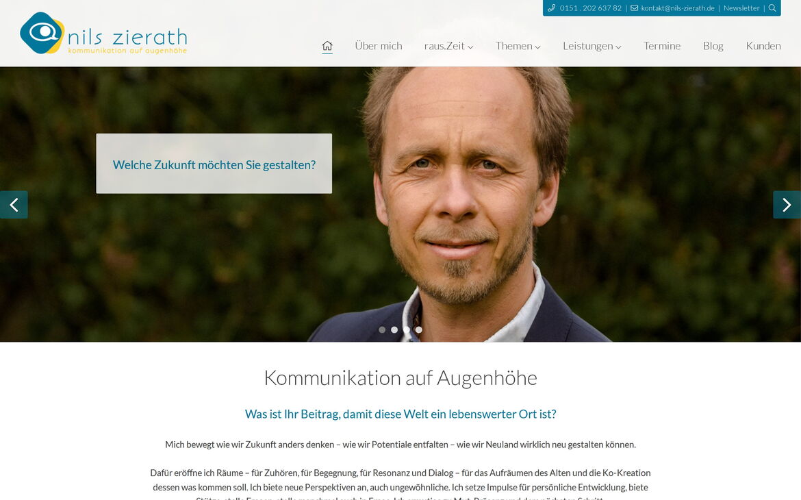 Webdesign-Referenz nils-zierath.de – Coaching & Training