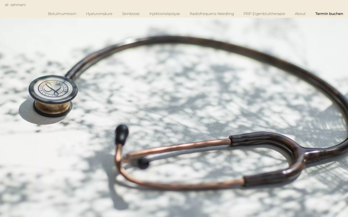 Webdesign-Referenz dr-rahmani.de – Praxen