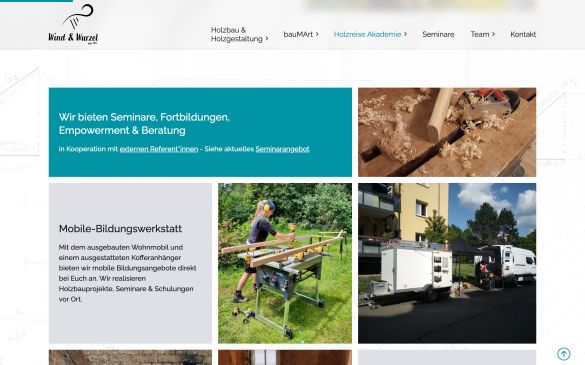Webdesign-Referenz wind-wurzel.de – Bau & Handwerk