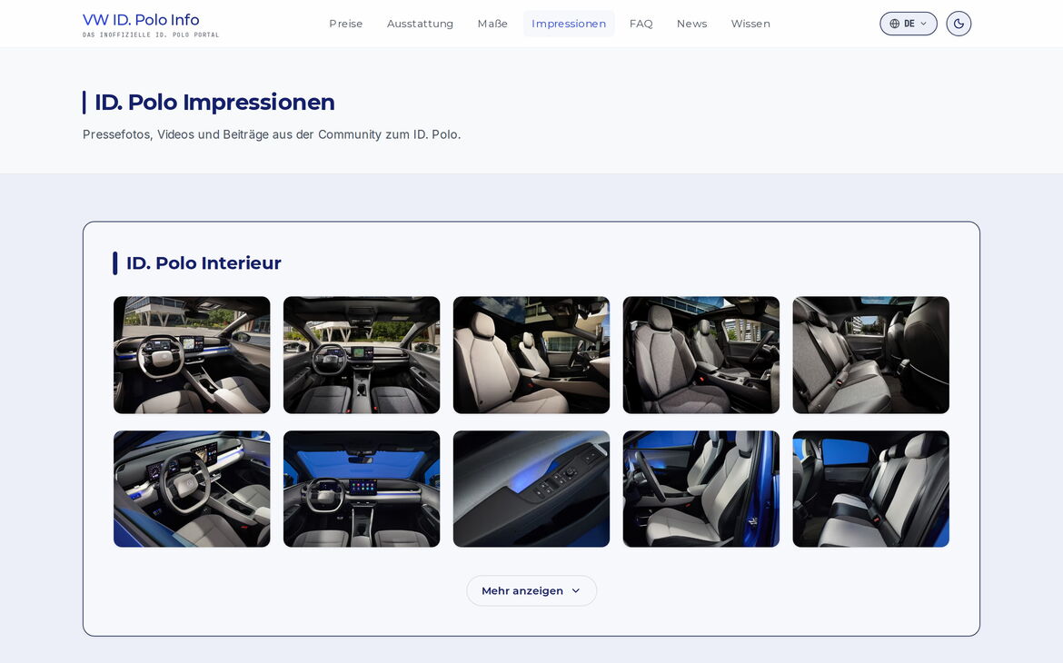 Screenshot der Webseite vw-id-polo.info