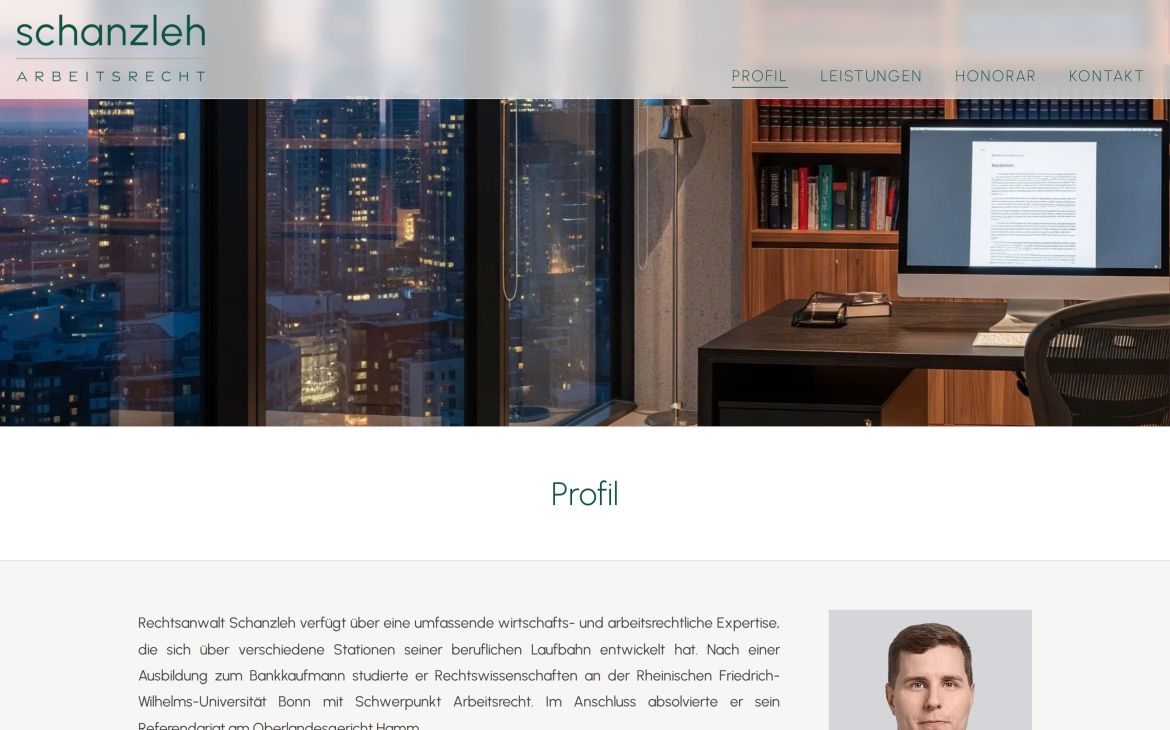 Webdesign-Referenz schanzleh.de – Beratung & Kanzlei