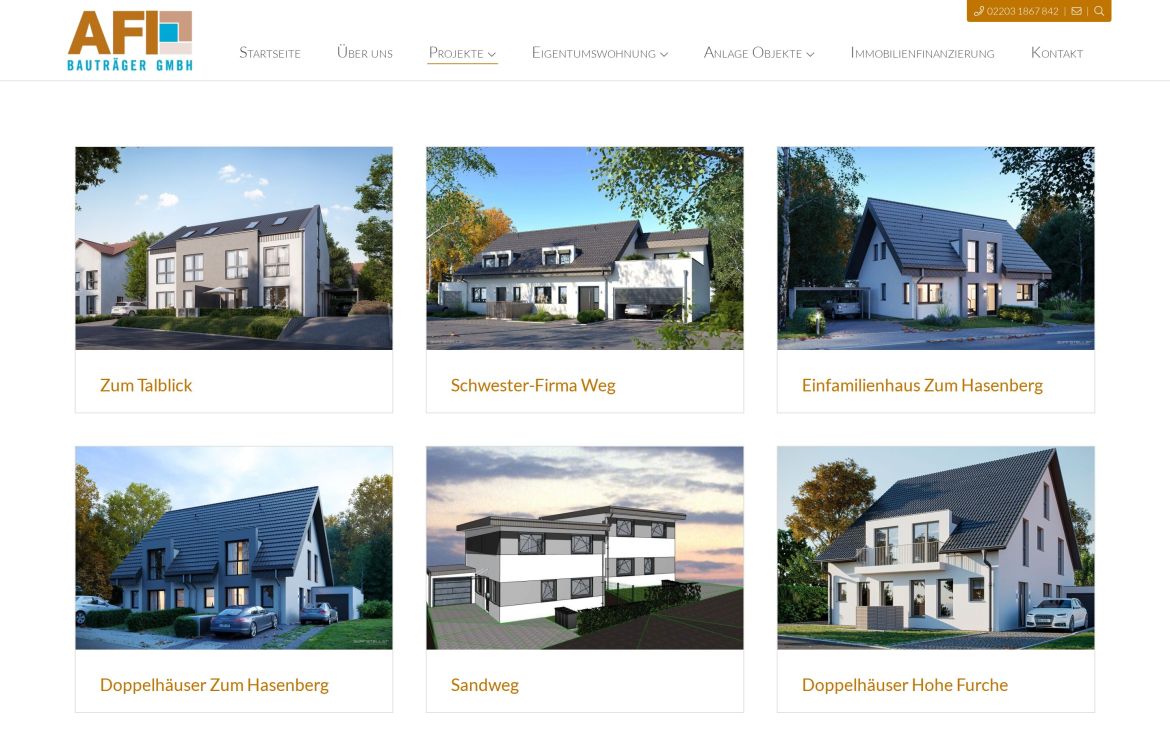 Webdesign-Referenz afi-bautraeger.de – Bau & Handwerk