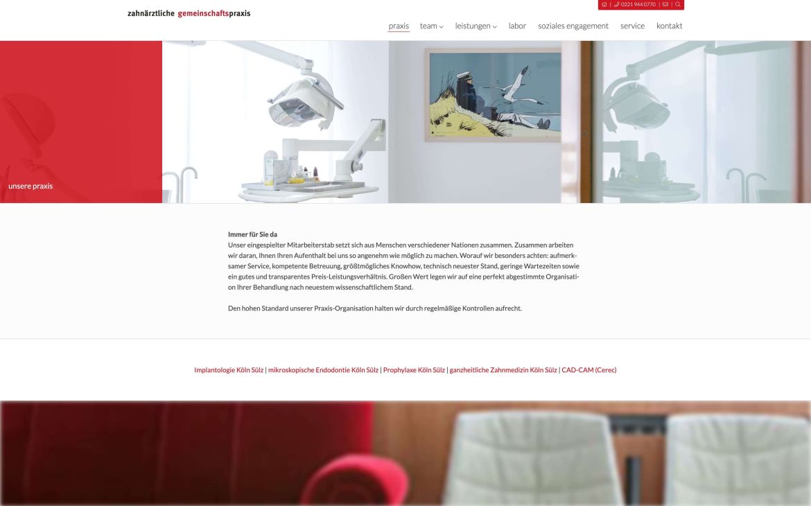 Webdesign-Referenz die3zahnaerzte.com – Praxen