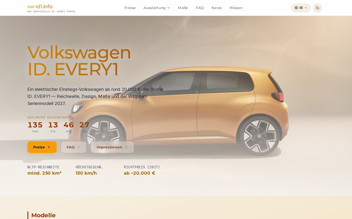Web design reference vw-id1.info – Own projects