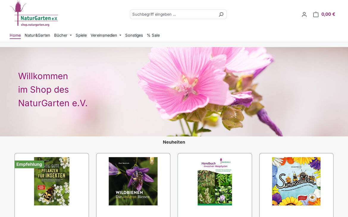 Webdesign-Referenz shop.naturgarten.org – Shops