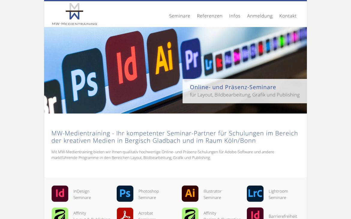 Webdesign-Referenz mw-medientraining.de – Coaching & Training