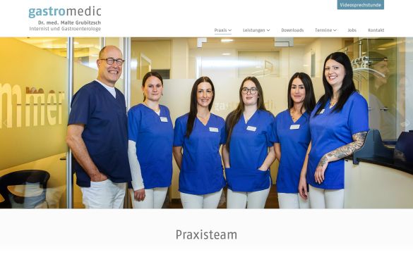 Webdesign-Referenz gastromedic.de – Praxen
