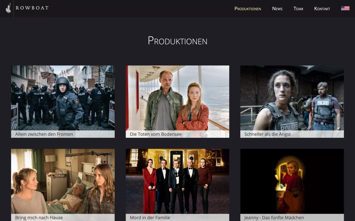 Webdesign-Referenz rowboat.tv – Foto, Film & Video