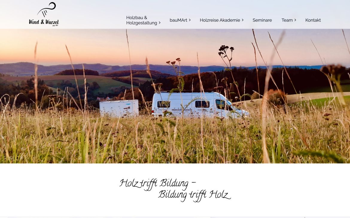 Webdesign-Referenz wind-wurzel.de – Bau & Handwerk