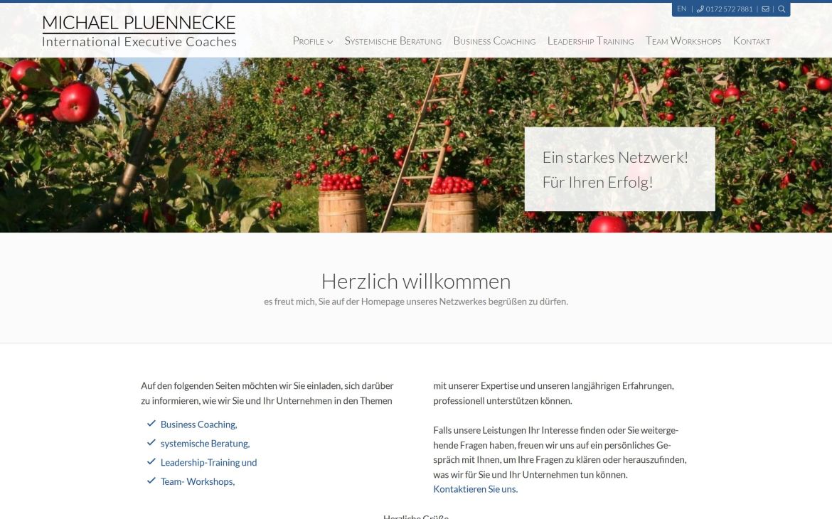 Webdesign-Referenz michaelpluennecke.com – Coaching & Training