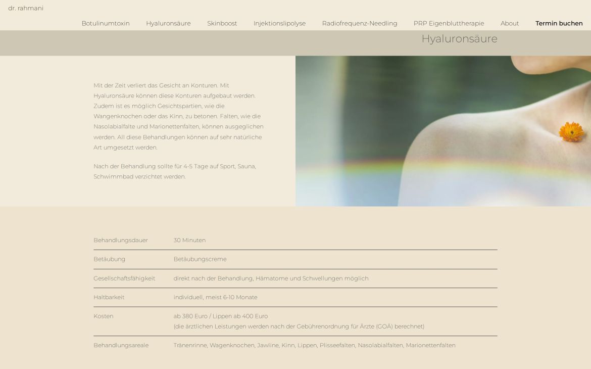 Webdesign-Referenz dr-rahmani.de – Praxen