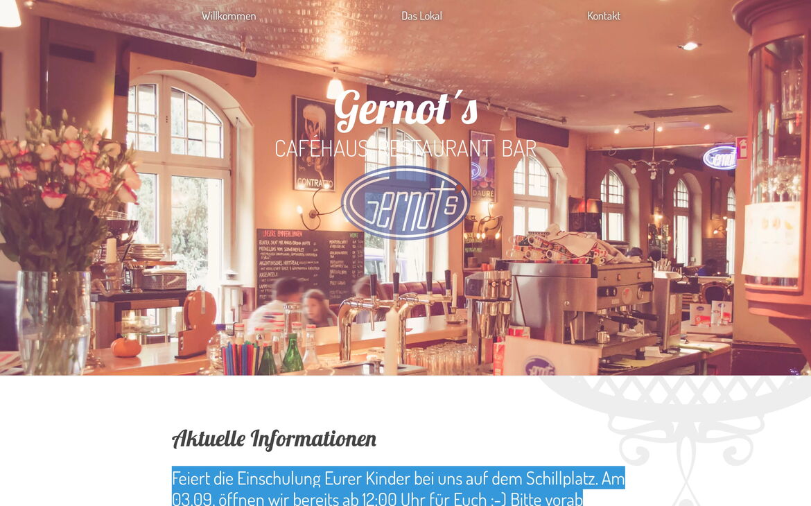 Webdesign-Referenz gernots.com – Kultur & Event