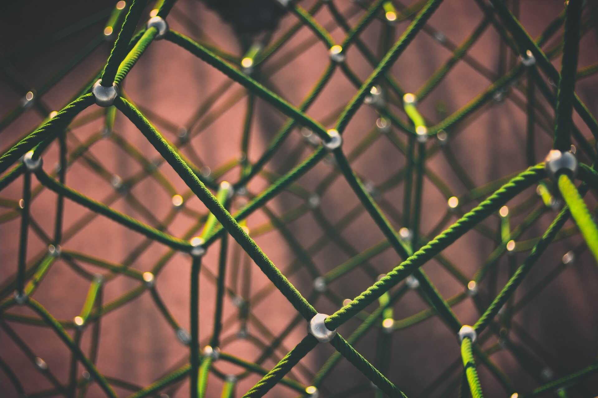 Vernetzte Lichtpunkte – Symbolbild für Web, Vernetzung und Internet