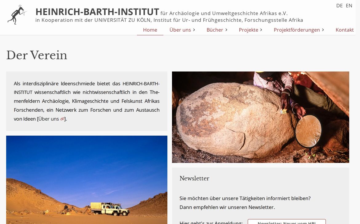 Webdesign-Referenz hbi.uni-koeln.de – Vereine & Institutionen