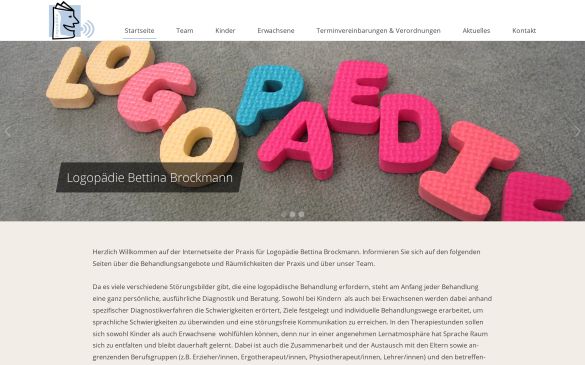 Webdesign-Referenz logopaedie-brockmann.de – Praxen