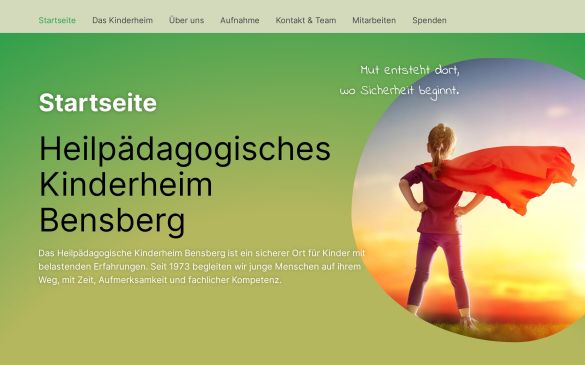 Webdesign-Referenz kinderheim-bensberg.de – Vereine & Institutionen