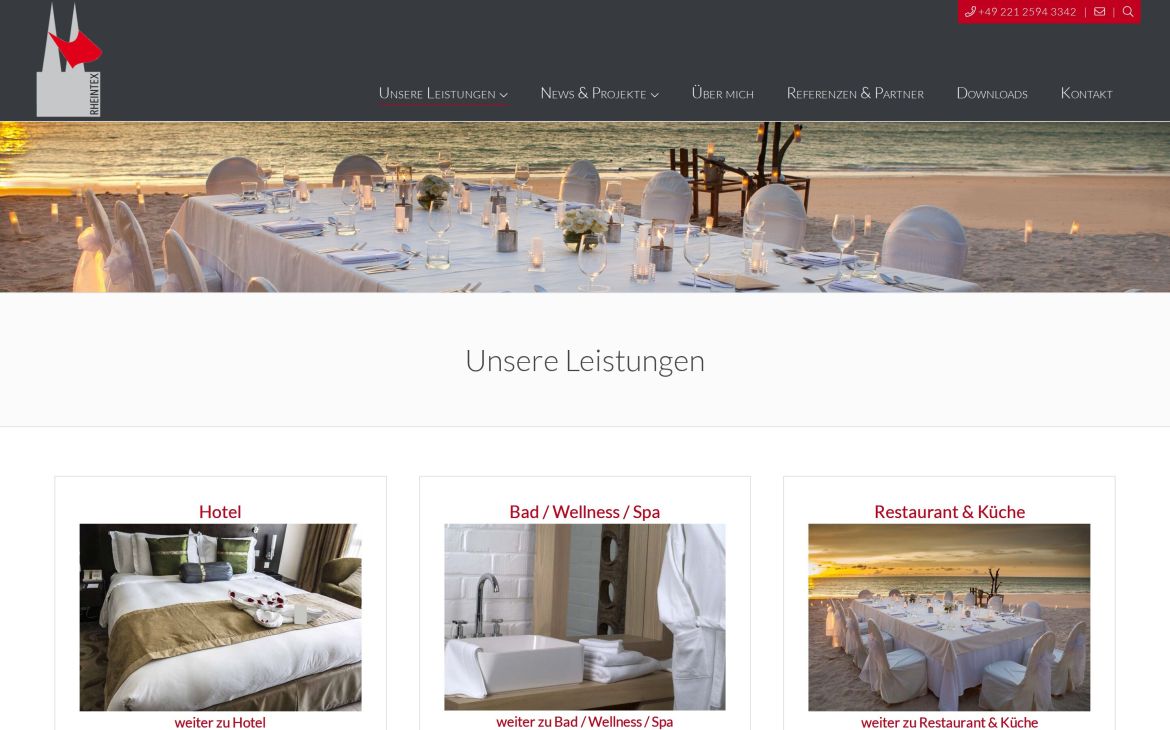 Webdesign-Referenz rheintex.de – Shops
